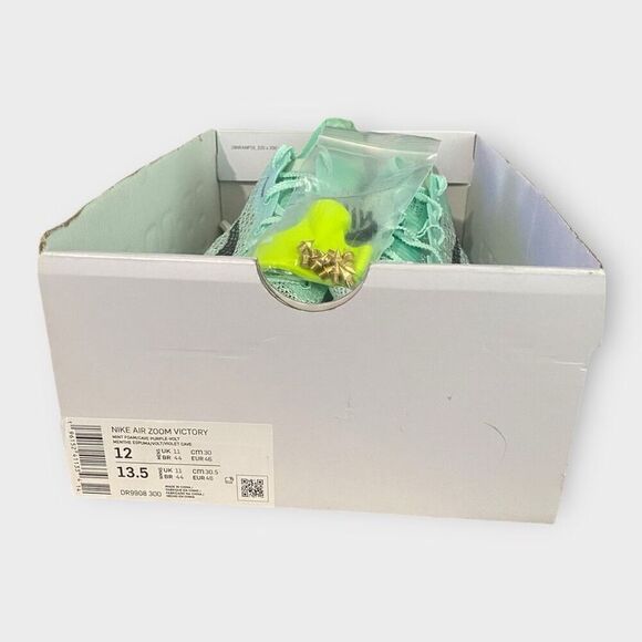 Nike Air Zoom Victory Track Spikes Mens 12 Mint Foam Distance DR9908-300 New - Picture 11 of 12